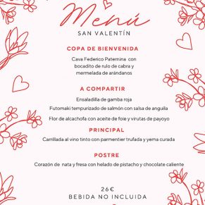 Menú de San Valentín